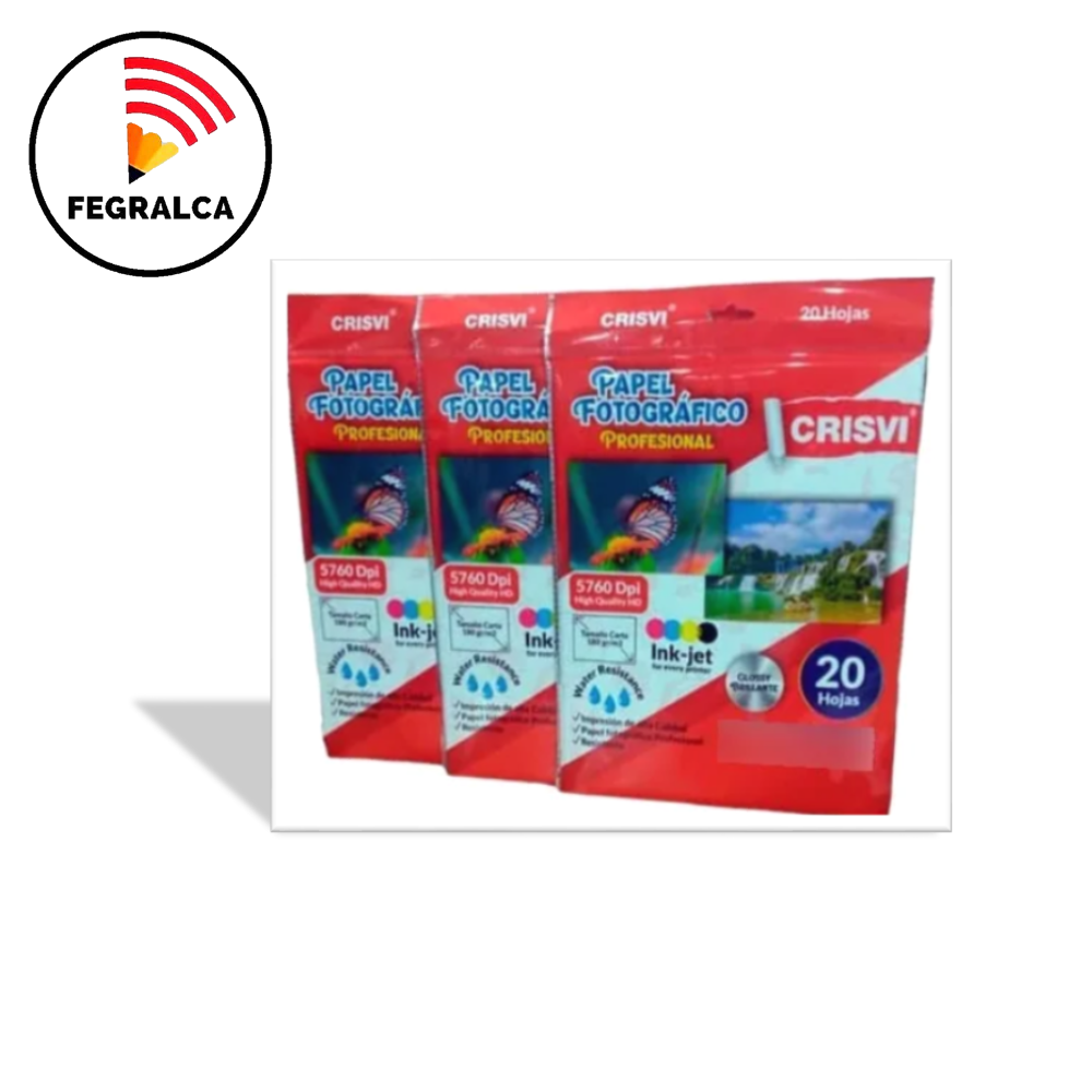 PAPEL FOTOGRÁFICO MARCA CRISVI 180 GRAMOS