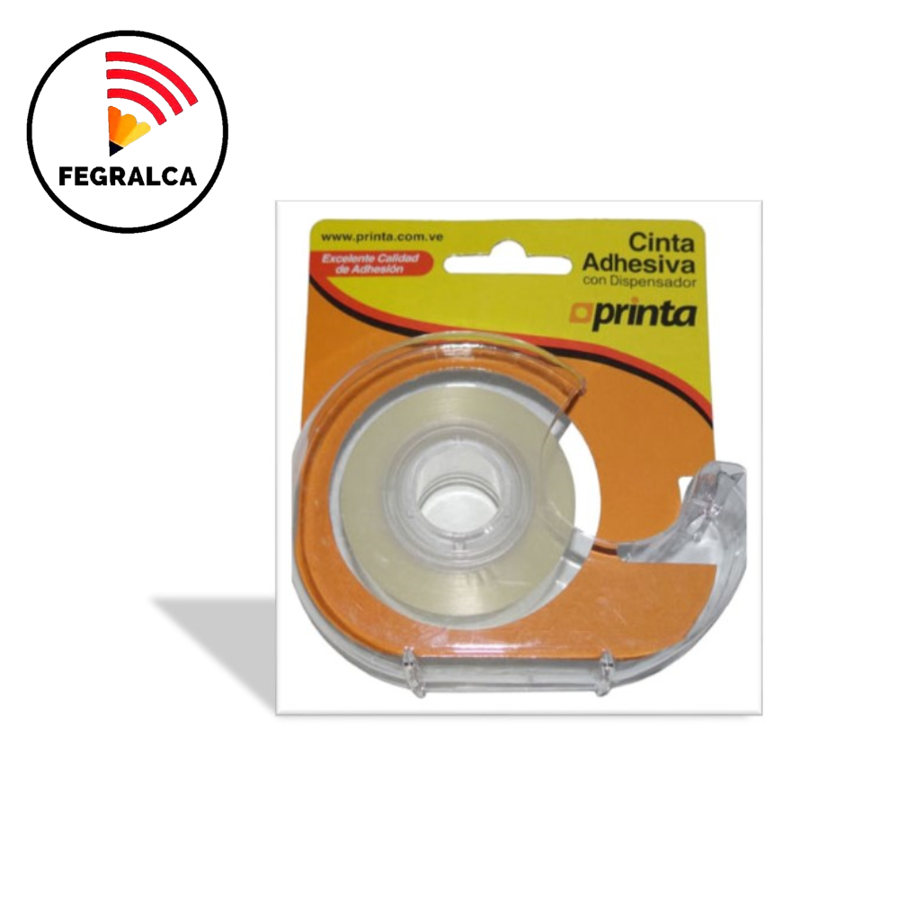 CINTA ADHESIVA TRANSPARENTE CON DISPENSADOR PARA OFICINA